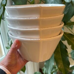 Vietri Lastra White Cereal Bowl Set of 4